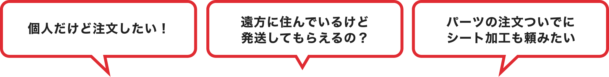 個人だけど注文したい！遠方に住んでいるけど発送してもらえるの？パーツの注文ついでにシート加工も頼みたい